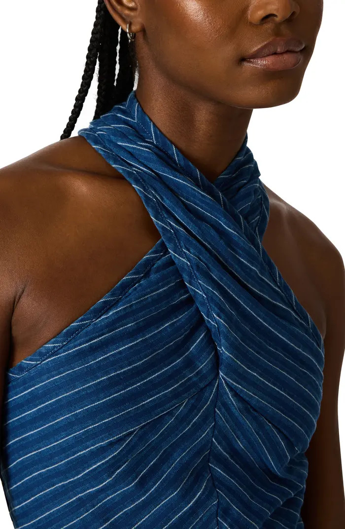 Winnie Stripe Cotton & Linen Crop Top | Nordstrom