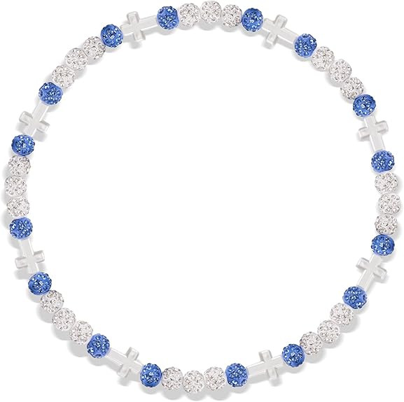 Beaded Baseball Necklace | Adjustable Sports Rope Chain with Baseball Cross Charm - Great Basebal... | Amazon (US)