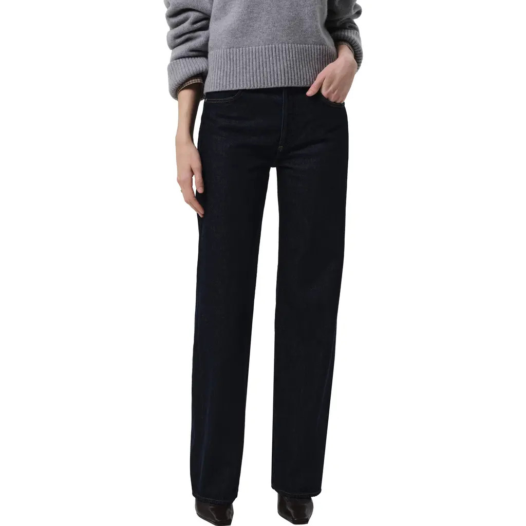 Citizens of Humanity Annina High Waist Straight Leg Jeans in Juno (Md Indigo) at Nordstrom, Size 28 | Nordstrom