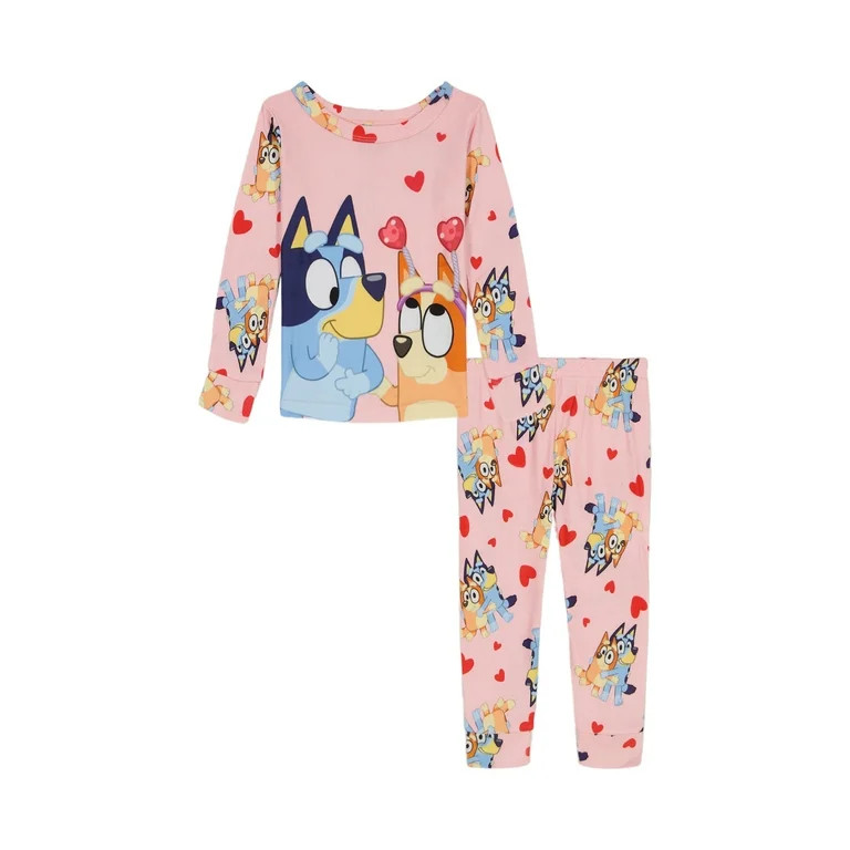 Character Toddler Unisex Valentine's Day Pajama Set, 2-Piece, Sizes 12M-5T | Walmart (US)