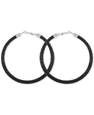 Large Pav\u00e9 Hoop Earrings 3" | Macy's