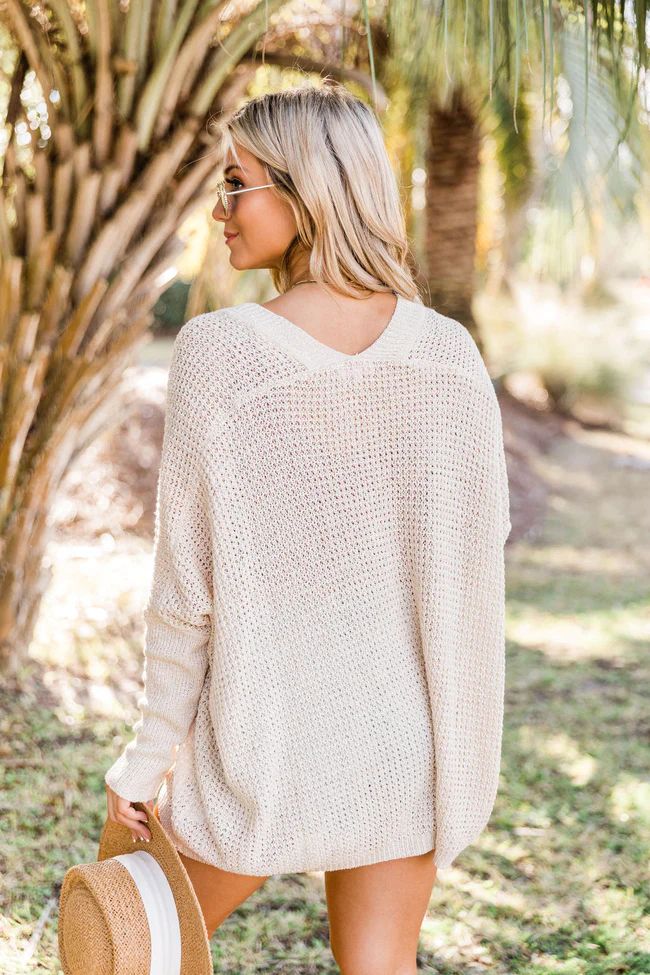 Unexplained Words Taupe Open Knit Cardigan | The Pink Lily Boutique