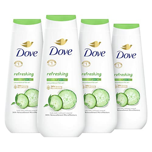 Dove Body Wash Refreshing Cucumber and Green Tea 4 Count Refreshes Skin Cleanser That Effectively Washes Away Bacteria While Nourishing Your Skin 20 oz | Amazon (US)