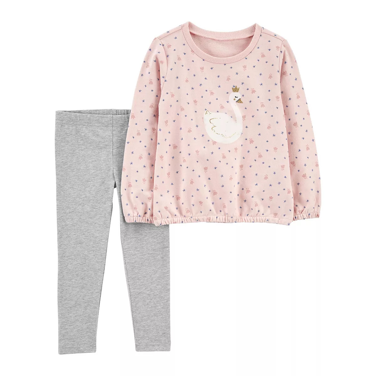 Baby Girl Carter's Swan Queen Balloon Sleeve Top & Leggings Set | Kohl's