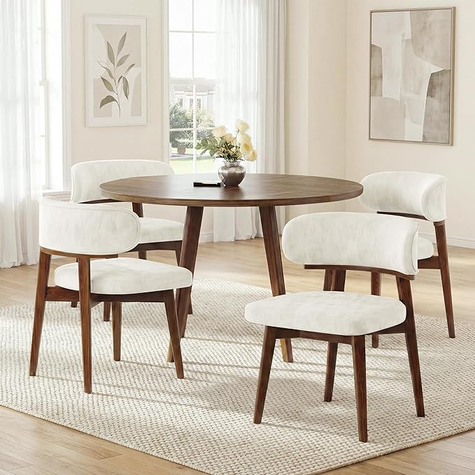 Dining Chairs Set of 4, Modern Upholstered Dining Chairs, Wooden Kitchen Chairs for Dining Room w... | Amazon (US)
