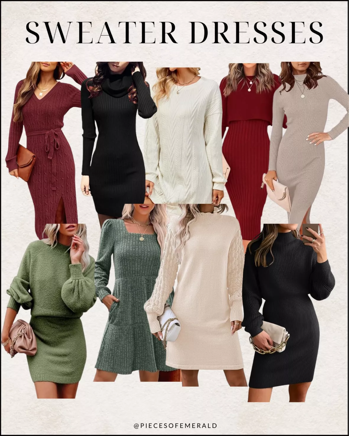 LILLUSORY Women's Mock Turtleneck Sweater Dress Trendy Pullover Puff Sleeve  Fall Dress Knit Winter Outfits