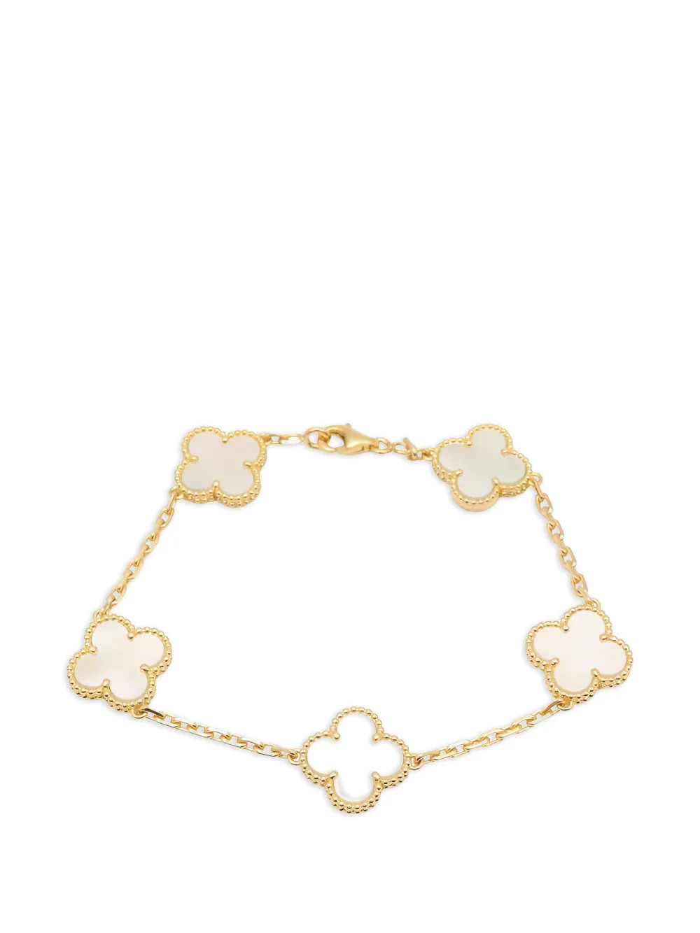 Van Cleef & Arpels Pre-Owned Alhambra 5 mother of pearl bracelet - Gold | Farfetch Global