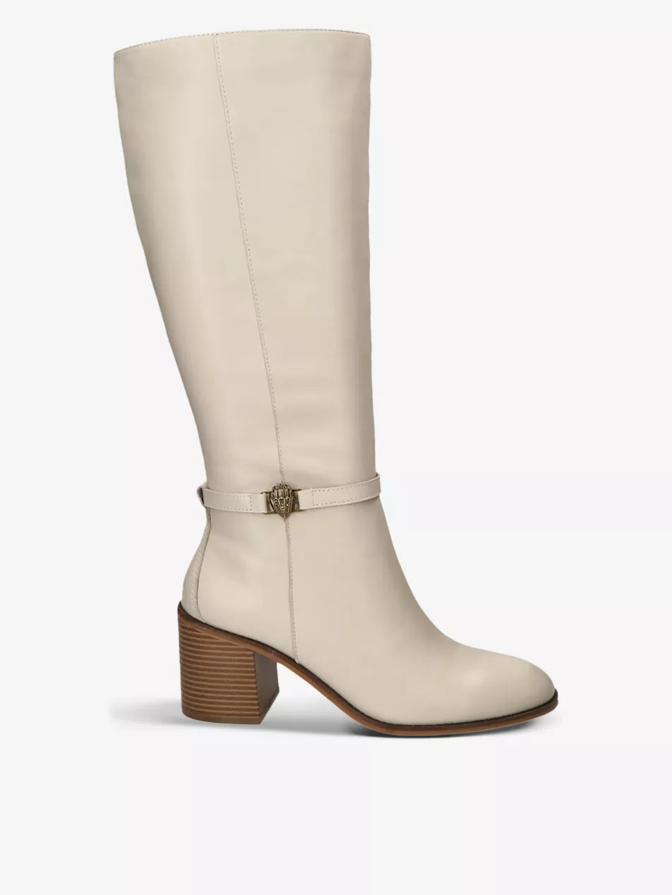 Shoreditch eagle embellished leather knee-high boots | Selfridges