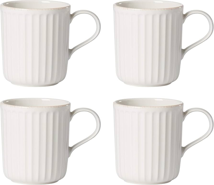 Lenox French Perle Scallop 4-Piece Mug Set, 4 Count (Pack of 1), 0 | Amazon (US)