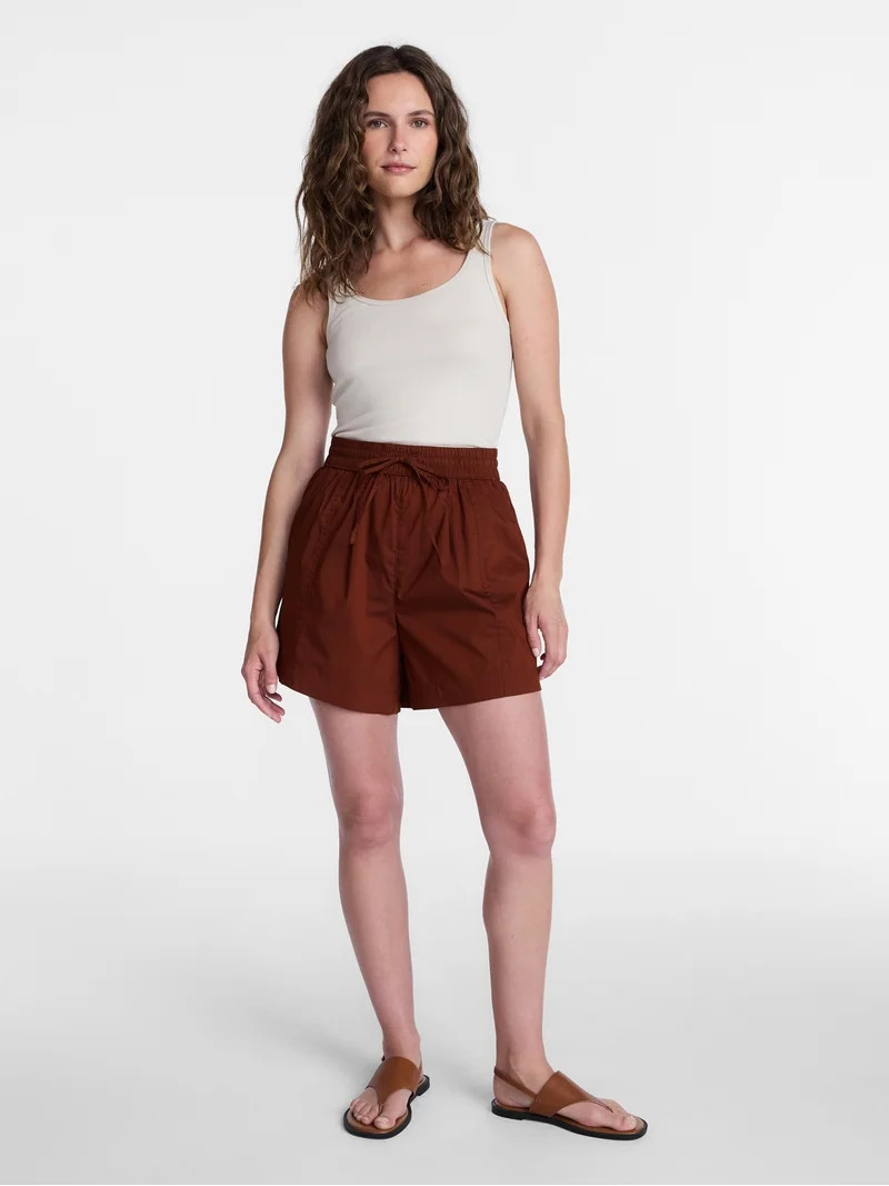 Time and Tru Women's Poplin Short, Sizes XS - XXXL | Walmart (US)