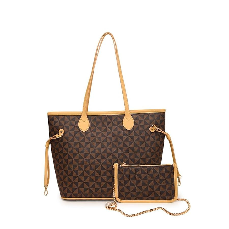 Women Tote Bag Handbags PU Leather Fashion Hobo Shoulder Bags 2pcs with Coin Purses | Amazon (US)