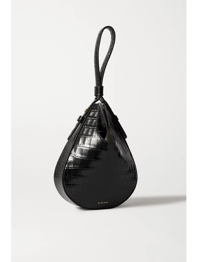 Teardrop glossed croc-effect leather tote | NET-A-PORTER (UK & EU)