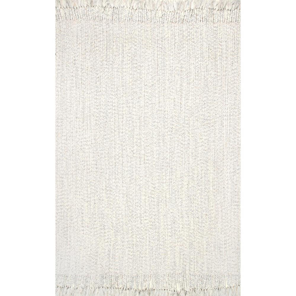 nuLOOM Braided Courtney Tassel Indoor/Outdoor Ivory 3 ft. x 5 ft. Area Rug-HJFV11B-305 - The Home... | The Home Depot
