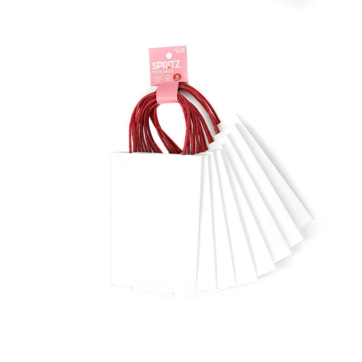 8ct Jr Tote Valentine's Day Gift Bag White - Spritz™ | Target