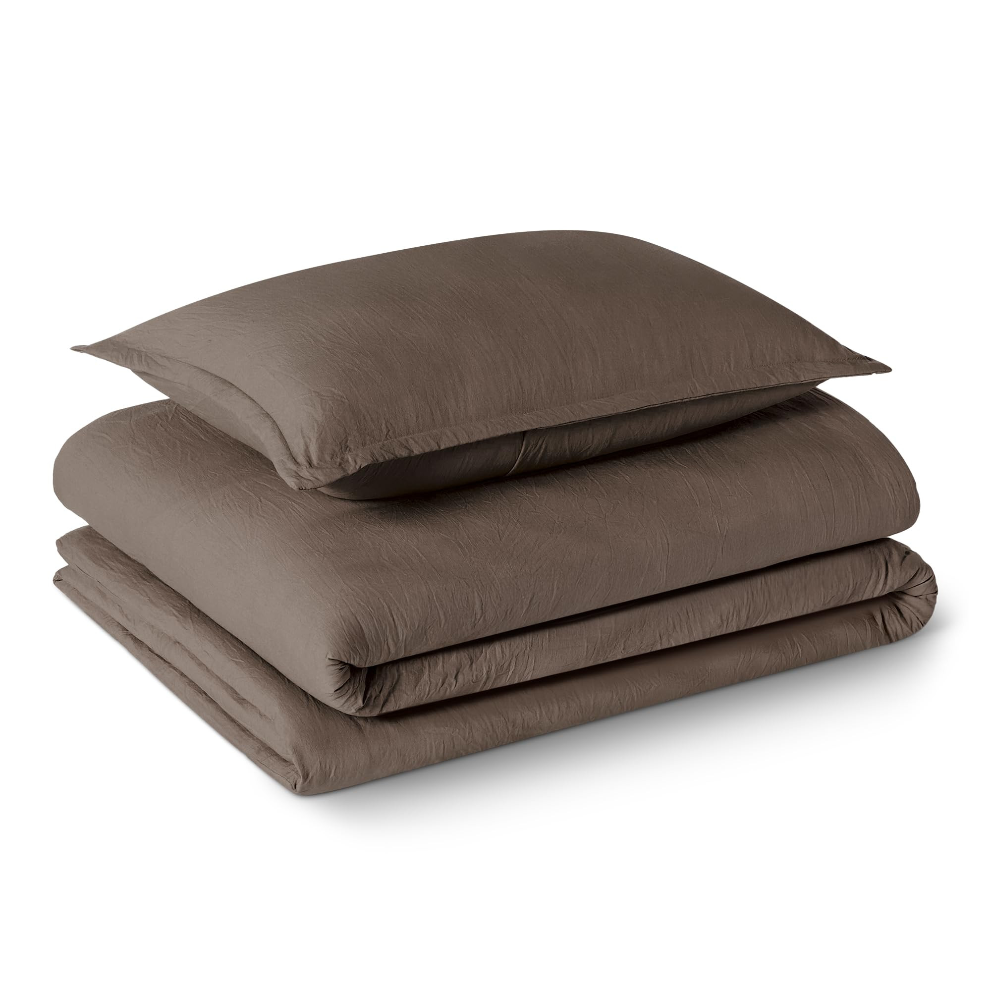 Amazon Basics Brushed Microfiber Comforter Set, Extra Soft with Natural Texture, 2-Piece, Twin/Twin XL, Brown | Amazon (US)