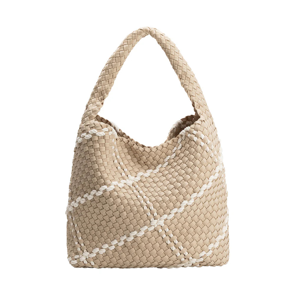 Almond Johanna Large Nylon Shoulder Bag | Melie Bianco | Melie Bianco