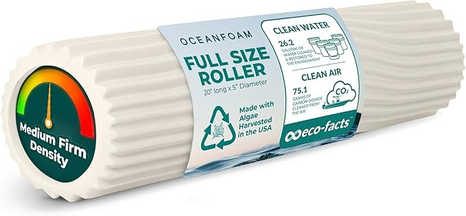 Oceanfoam Tidal Roller - Natural - Muscle Massage Foam Roller for Back Pain & Stretching - Firm a... | Amazon (US)