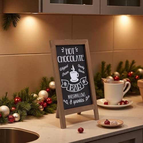 COLLECTIVE HOME - Home and Office Decor, Hot Chocolate Sign, Wooden Christmas Board with Stand, Wooden Rustic Decor, Farmhouse Inspired Decoration | Amazon (US)