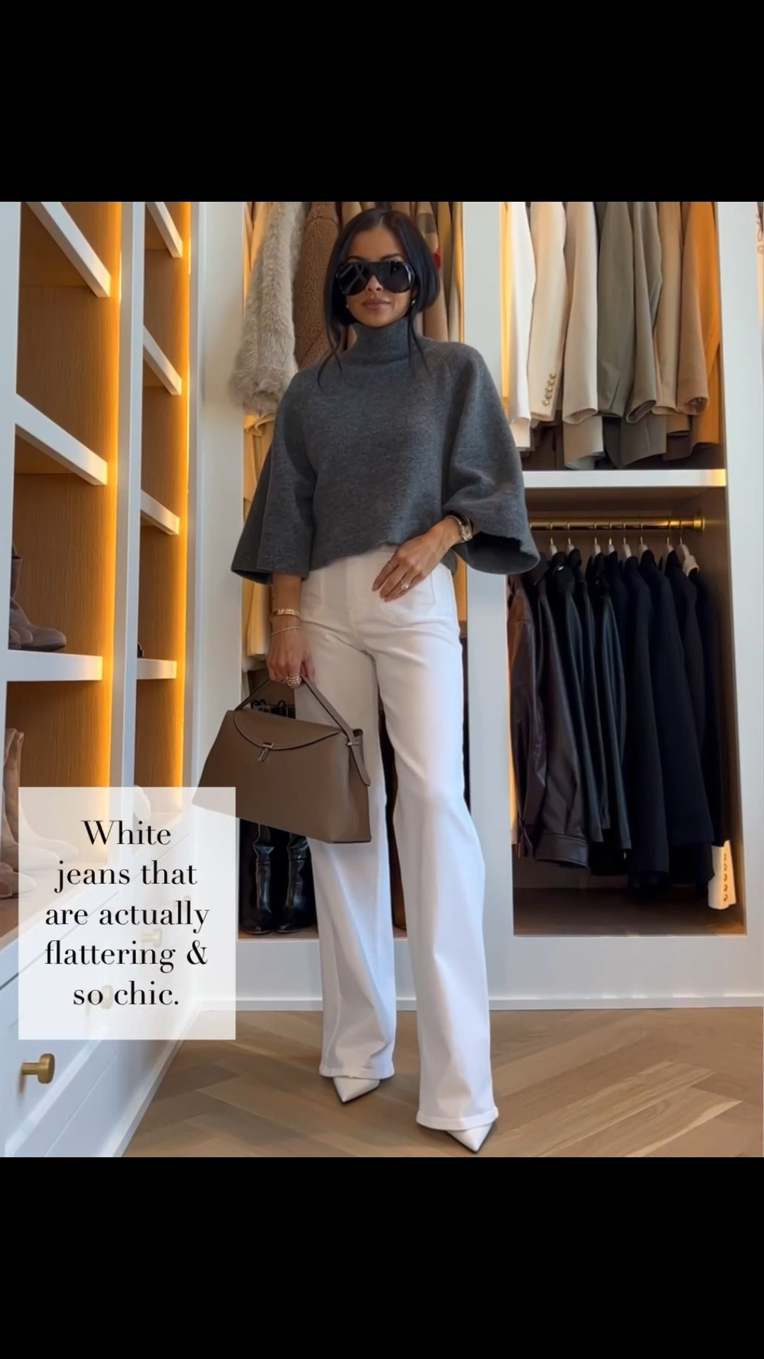 White jeans that are actually flattering and so chic. These have the perfect high rise fit with a clean, elongating leg that smooths and beautifully complements every body type! The structured denim gives great coverage while still feeling comfortable, making them easy to style from day to night. I love pairing them with a cropped knit and heels for a polished, modern look. Such a great option for spring, work, or weekend plans.

White High Rise Wide Leg Jeans – Wearing a size 24, runs TTS

MiaMiaMine white jeans women flattering white denim high rise wide leg jeans chic spring outfit elevated everyday style white pants outfit neutral capsule wardrobe polished casual look modern feminine style work to weekend outfit classic wardrobe staples