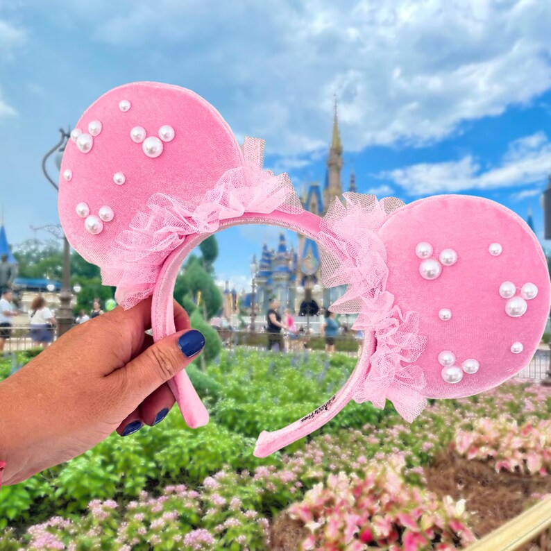 Pink Pixie Pearl, Disney Mickey Mouse Inspired Ears, Mouse Ears For Adults and Kids, Pink Minnie ... | Etsy (US)