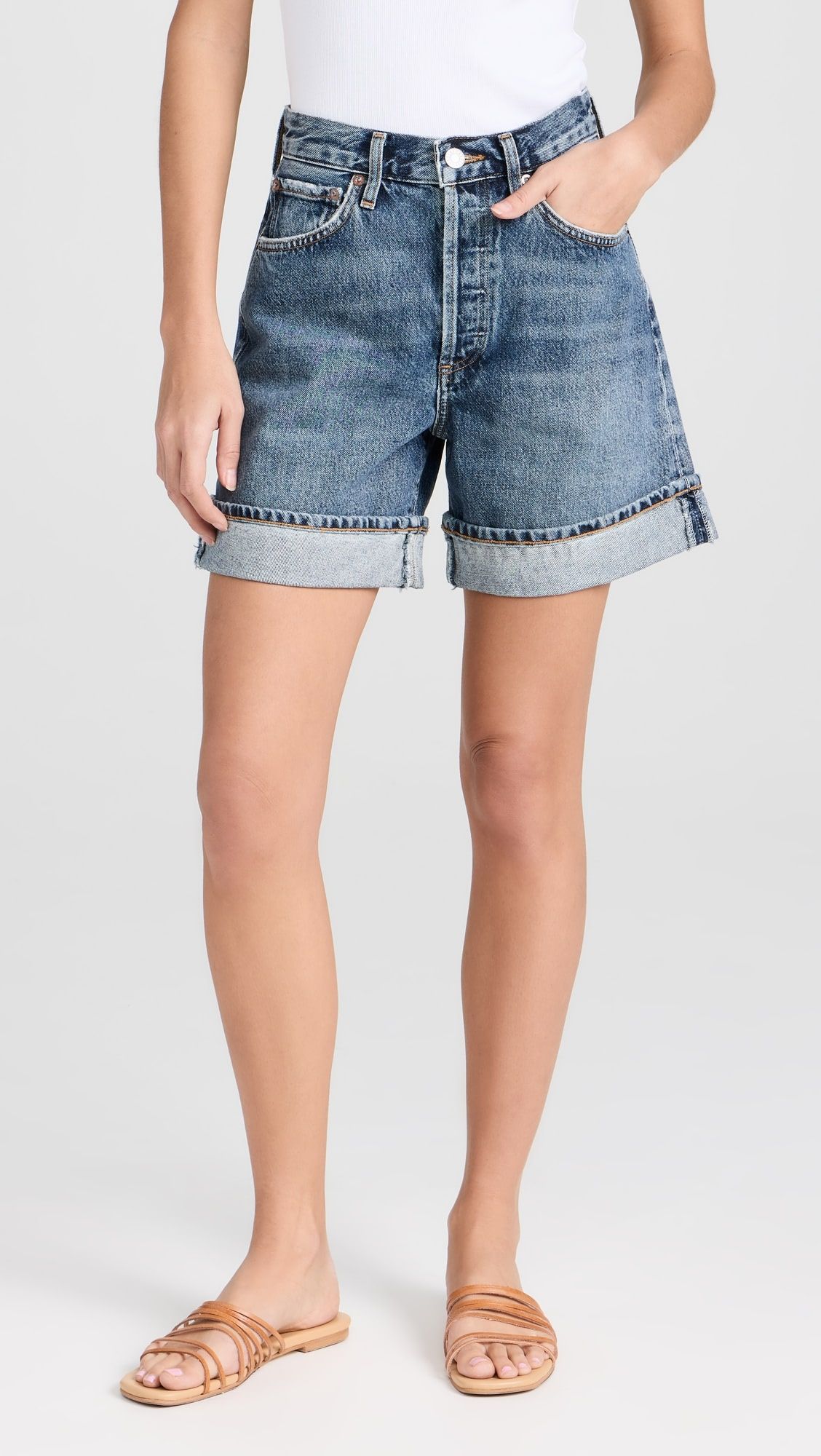 AGOLDE Dame Short: High Rise Baggy Cuff | Shopbop | Shopbop