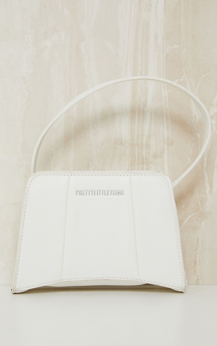 PRETTYLITTLETHING White Triangular Shoulder Bag | PrettyLittleThing US