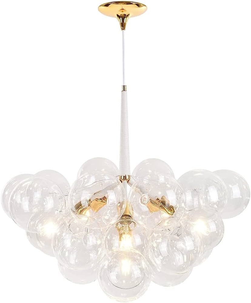 Overstock 4-Light Bubble Glass Chandelier in Black/White White | Amazon (US)
