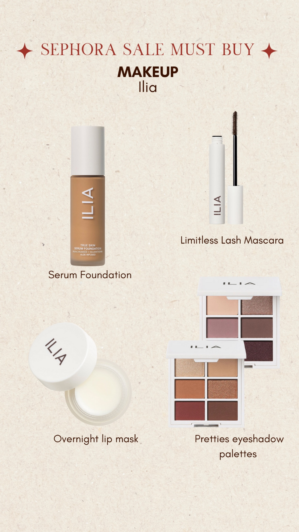 Ilia favorites from the Sephora sale 

#LTKMidsize #LTKBeauty #LTKSaleAlert