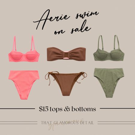 Aerie swim on sale
$15 tops and bottoms on sale now! 

#LTKswim #LTKsalealert #LTKSpringSale