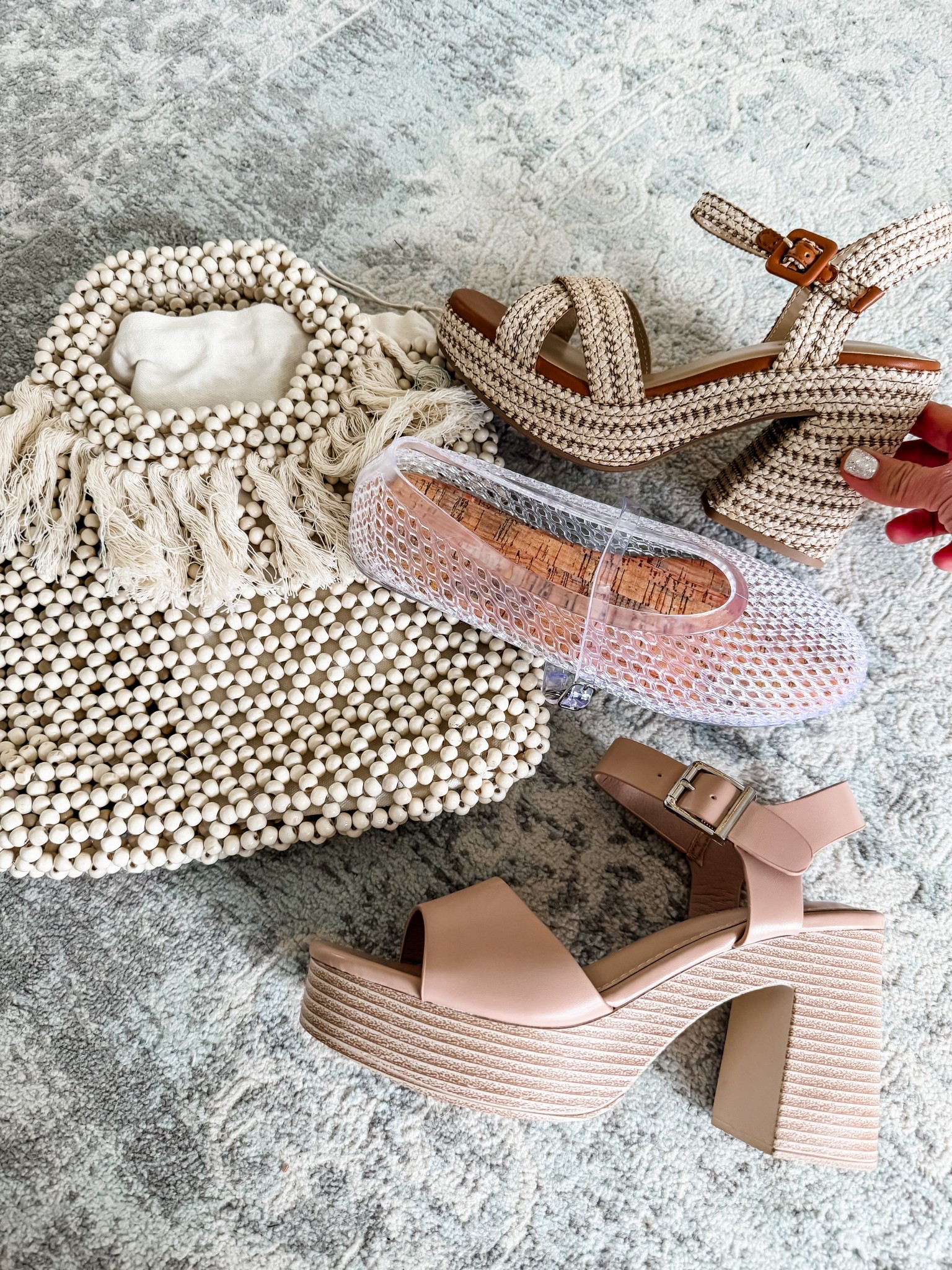 Sandals TTS, beaded bag, jelly sandals 

#LTKFindsUnder50 #LTKFindsUnder100