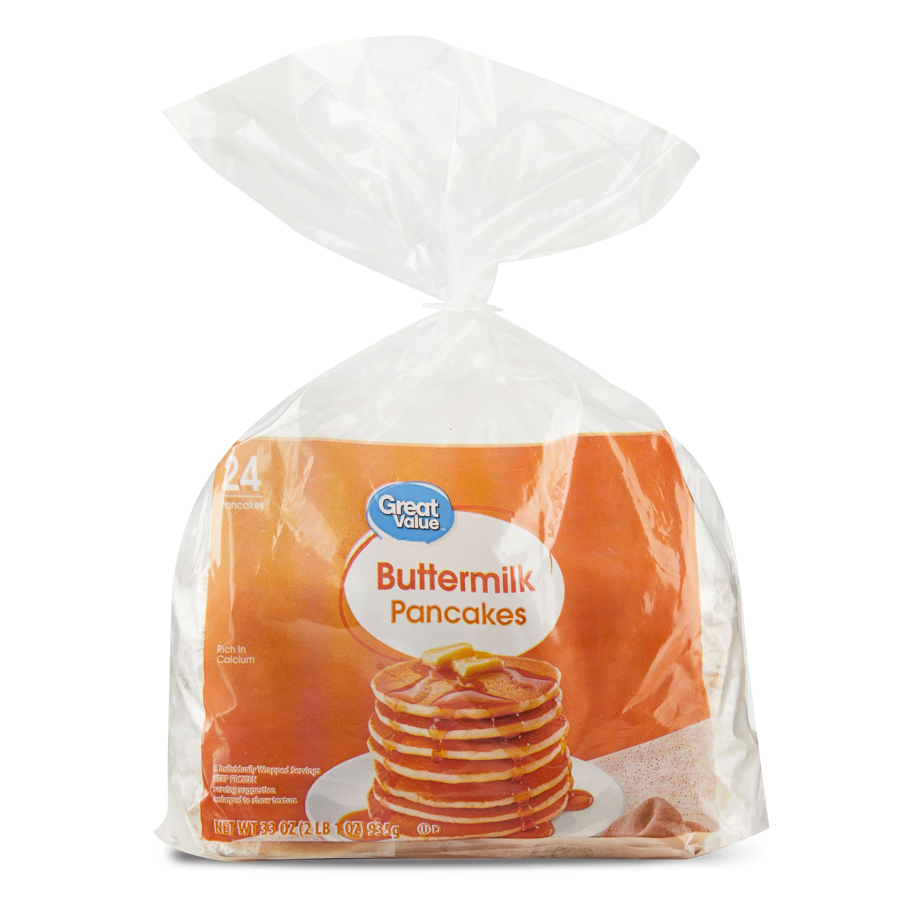 Great Value Buttermilk Pancakes, 33 oz, 24 Count (Frozen) - Walmart.com | Walmart (US)
