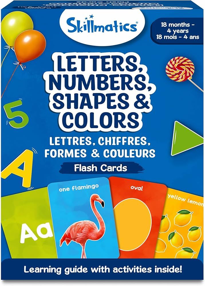 Skillmatics Thick Flash Cards for Toddlers - Letters, Numbers, Shapes & Colors, 3 in 1 Educationa... | Amazon (CA)
