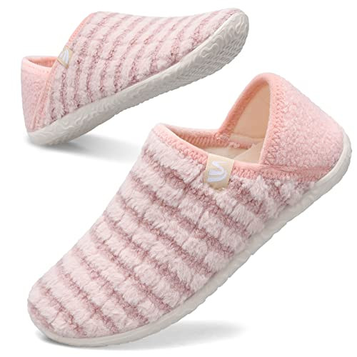 Fuzzy House Slippers for Women Men Indoor Closed Back Lightweight Cozy Faux Furry Lining Barefoot House Shoes Slipper Socks for Bedroom Home Office Yoga Outdoor Walking Shoes 8.5-9.5 Women/6.5-7.5 Men | Amazon (US)