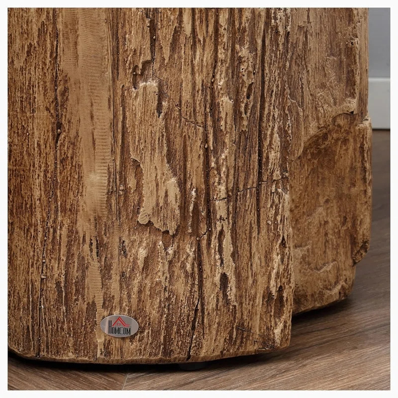 Loon Peak® Javeah Tree Stump Stool, Decorative Side Table With Round Tabletop, Concrete End Tabl... | Wayfair North America