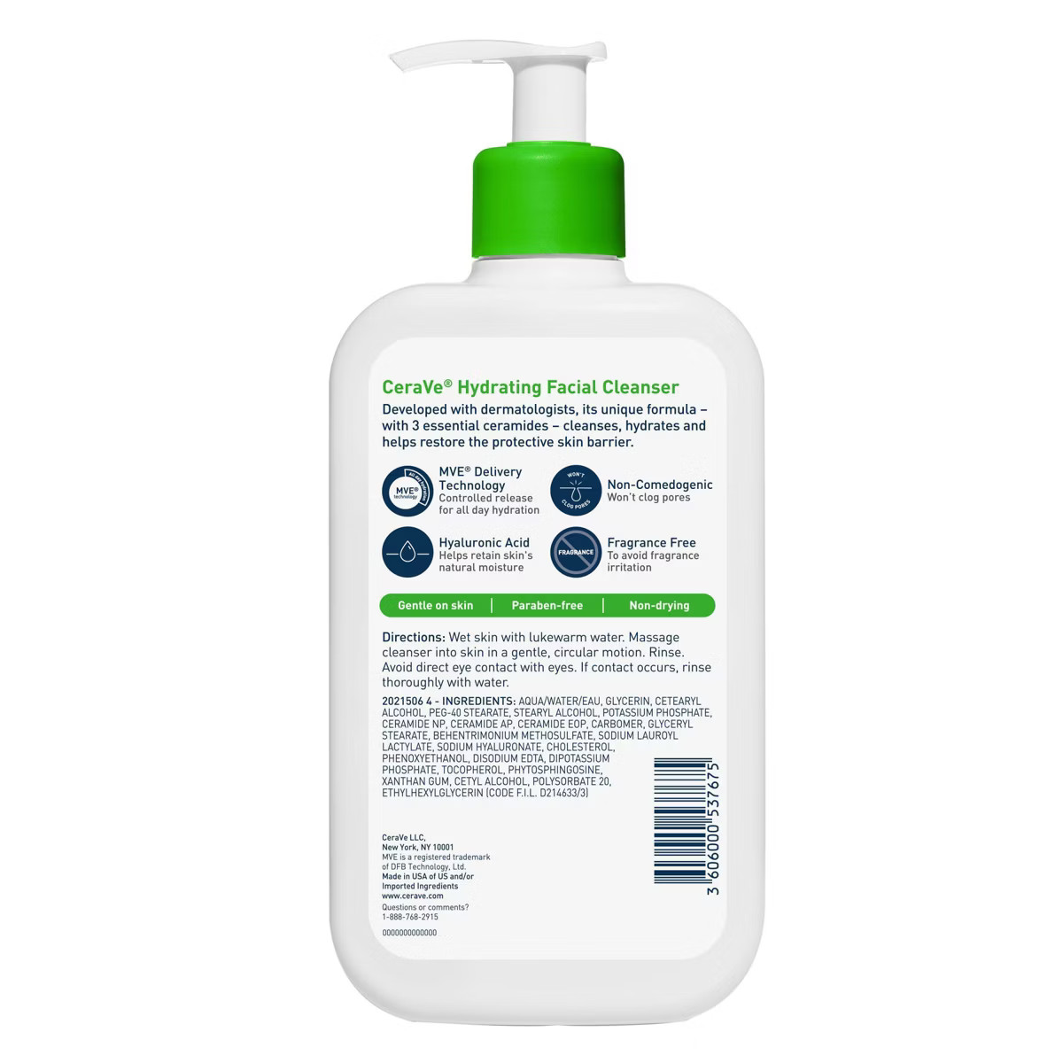 CeraVe 2 Pack/16fl oz Each Hydrating Face Wash with Hyaluronic Acid and Glycerin for Normal to Dr... | Target