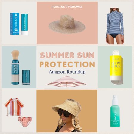 This roundup is for those who love the sun, but want to avoid sun damage! This list includes SPF products, rash guards, swimsuit coverups, sun hats, and more! Enjoy the sun this summer, and stay safe! Perkinsonparkway.com | #summer #summersun #sunprotection #goop 

#LTKfindsunder50 #LTKbeauty #LTKfamily