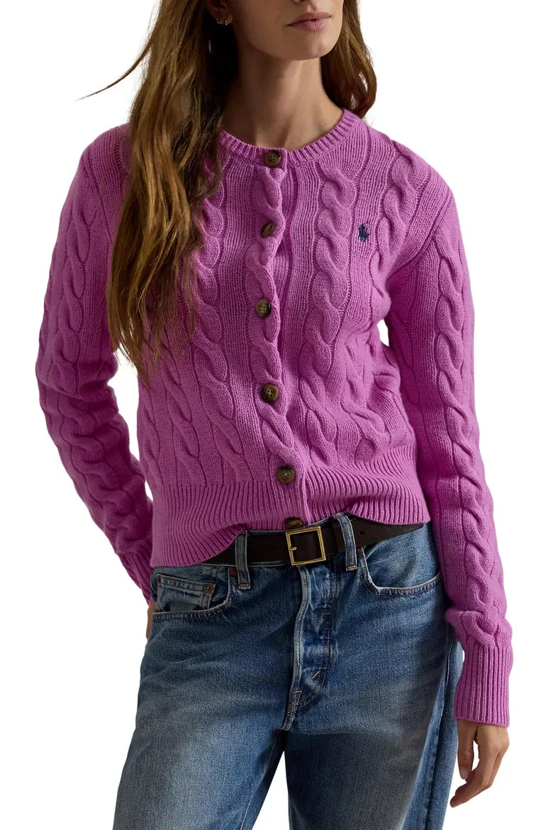 Cable Knit Wool & Cashmere Cardigan (Women) | Nordstrom | Nordstrom