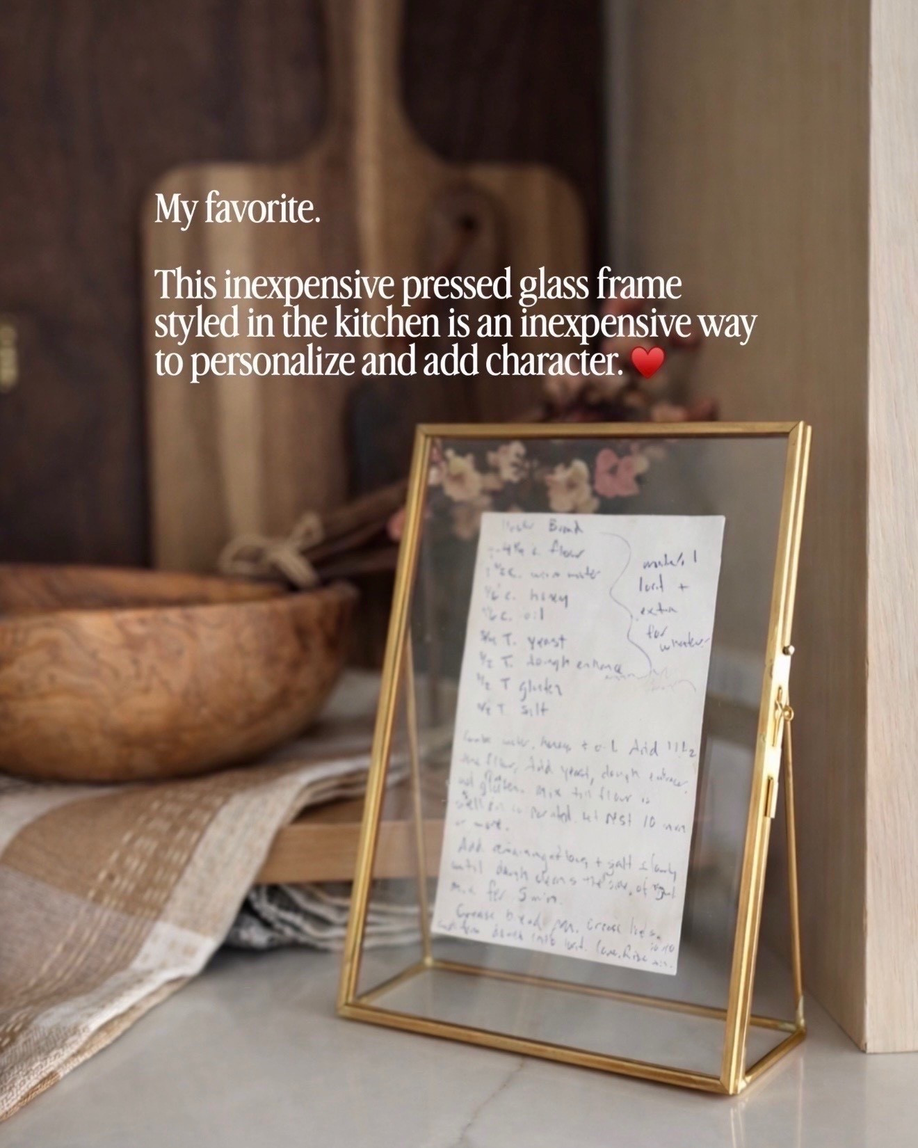 My favorite. This inexpensive pressed glass frame styled in the kitchen is an inexpensive way to personalize and add character. ❤️

#HomeDecor #InteriorStyling #NeutralInteriors #ModernTraditional #TimelessDesign #HomeInspo #LayeredHome #LivingRoomInspo #InteriorDesignIdeas #DesignInspiration #CozySpaces #InteriorDetails #homestylinginspo #homerefresh #InteriorDetails #homestylinginspo

#liketkit 
@shop.ltk
https://liketk.it/5VDPw 


#liketkit #LTKHome #LTKdayinmylife #LTKmomlife #LTKHome #LTKdayinmylife #LTKmomlife
@shop.ltk
https://liketk.it/5ZcBW

#LTKmomlife #LTKHome #LTKdayinmylife