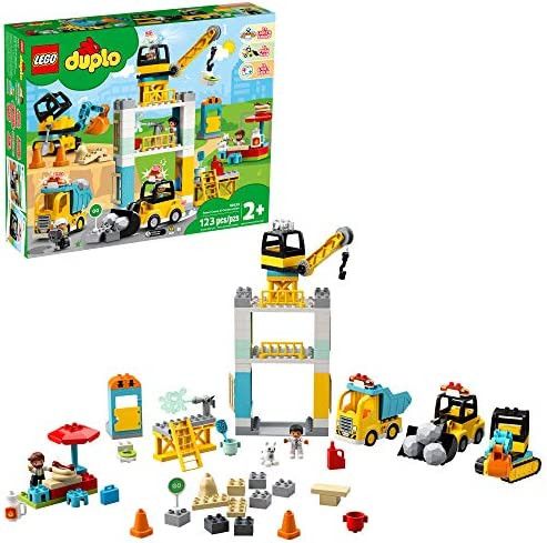 LEGO DUPLO Construction Tower Crane & Construction 10933 Creative Building Playset with Toy Vehic... | Amazon (US)
