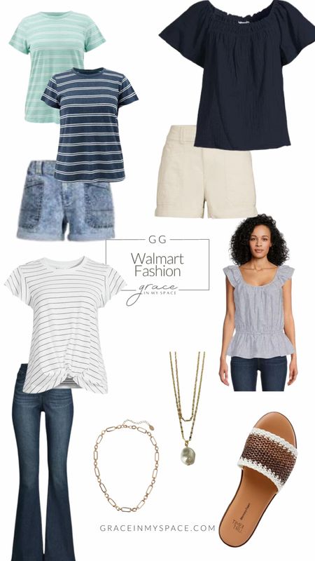 These @walmartfashion #ad finds are perfect for everyday wear or as festive Fourth of July outfits! Add a touch of red to these white and blue outfits and you’re good to go. #walmartfashion 

#LTKshoecrush #LTKfit #LTKstyletip