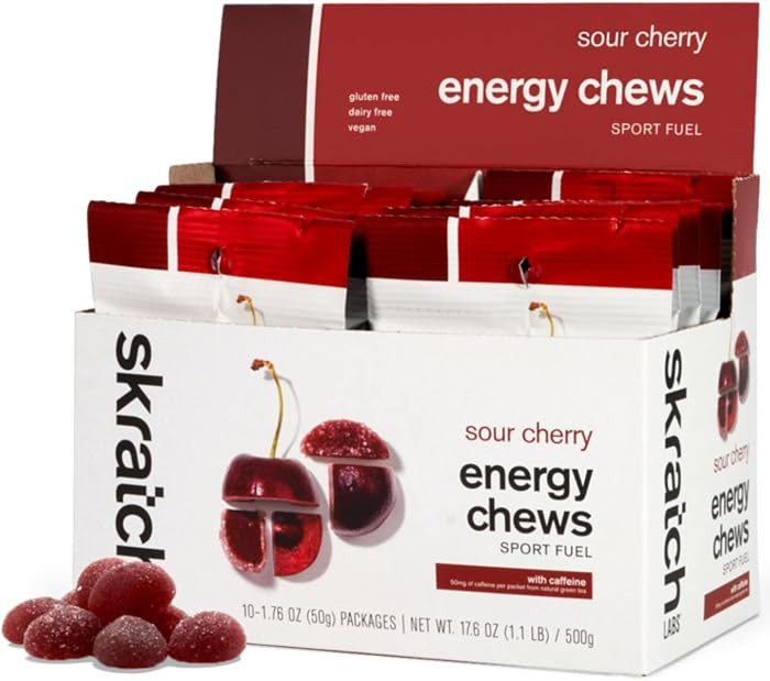 Skratch Labs Energy Chews, Caffeinated Sour Cherry, 10 Pack | Amazon (US)