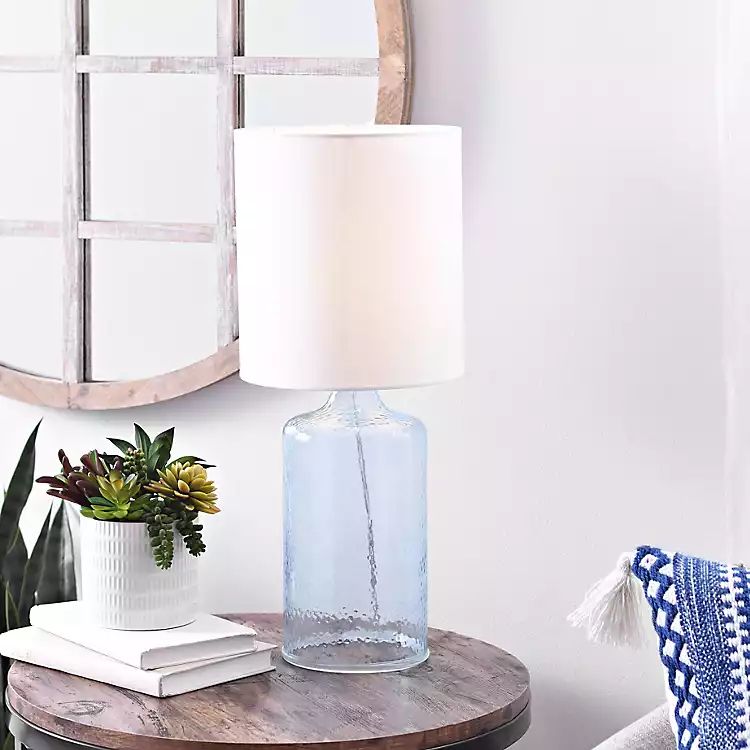 Aqua Seeded Glass Table Lamp | Kirkland's Home