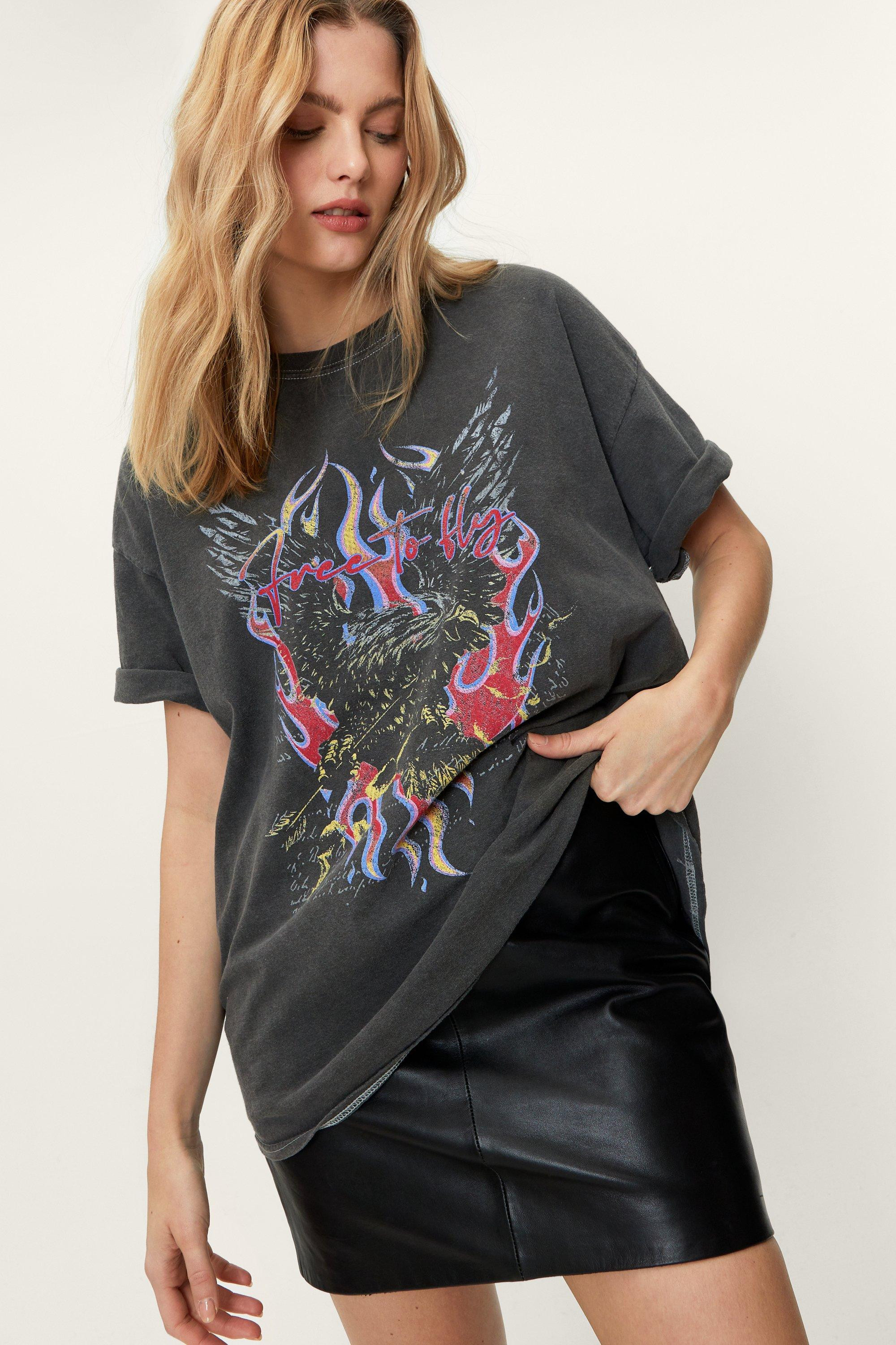 Eagle Graphic Washed Short Sleeve T-Shirt | Nasty Gal (US)