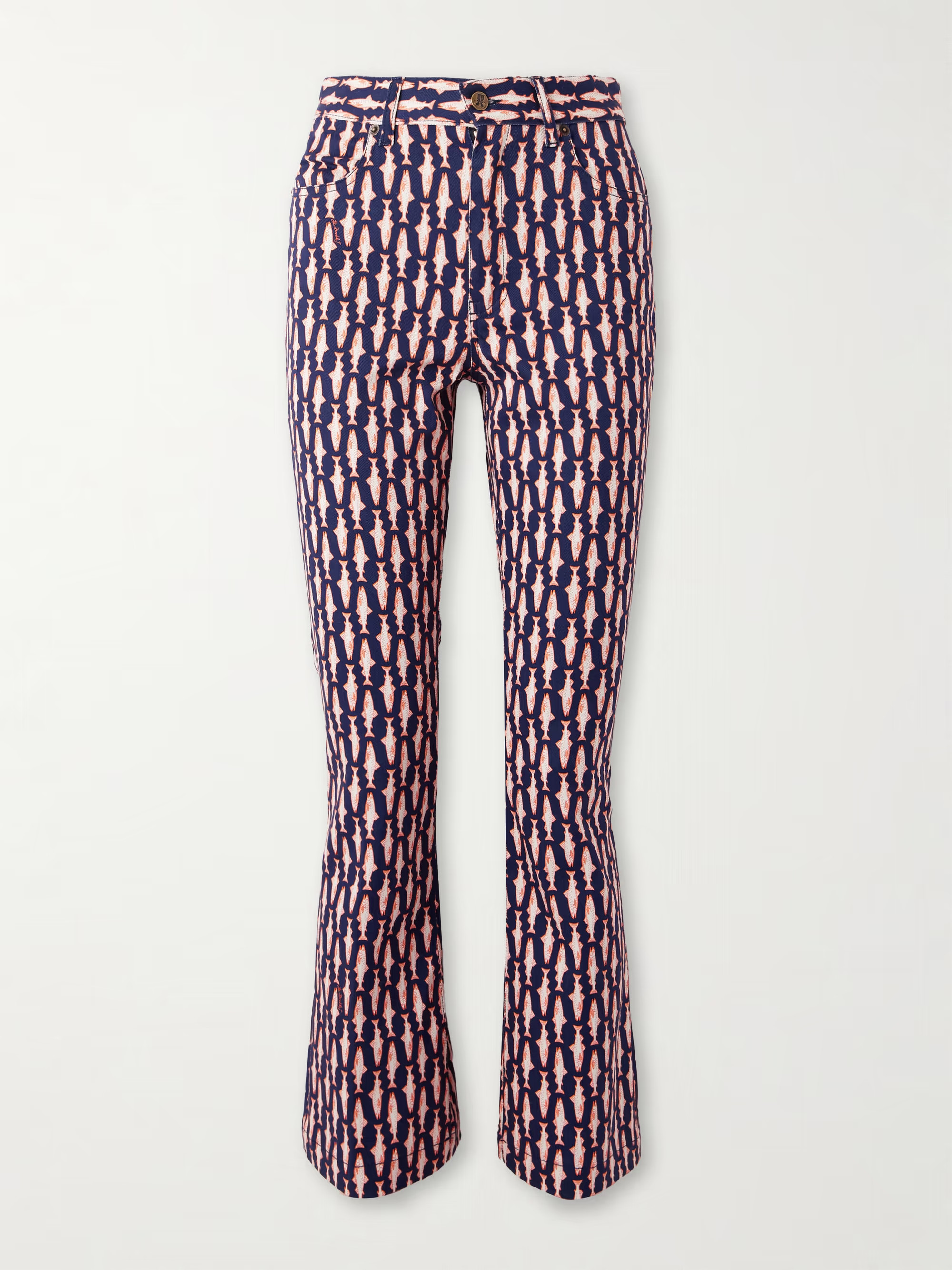 The Cropped printed mid-rise flared jeans | NET-A-PORTER APAC