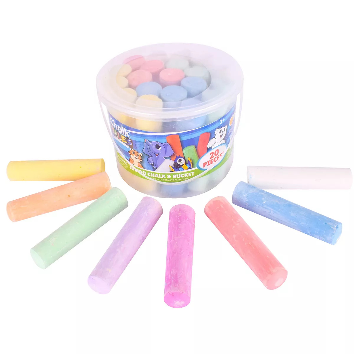 Chalk Tales 20-Piece Multi-Colored Sidewalk Chalk with Storage Container | Kohl's