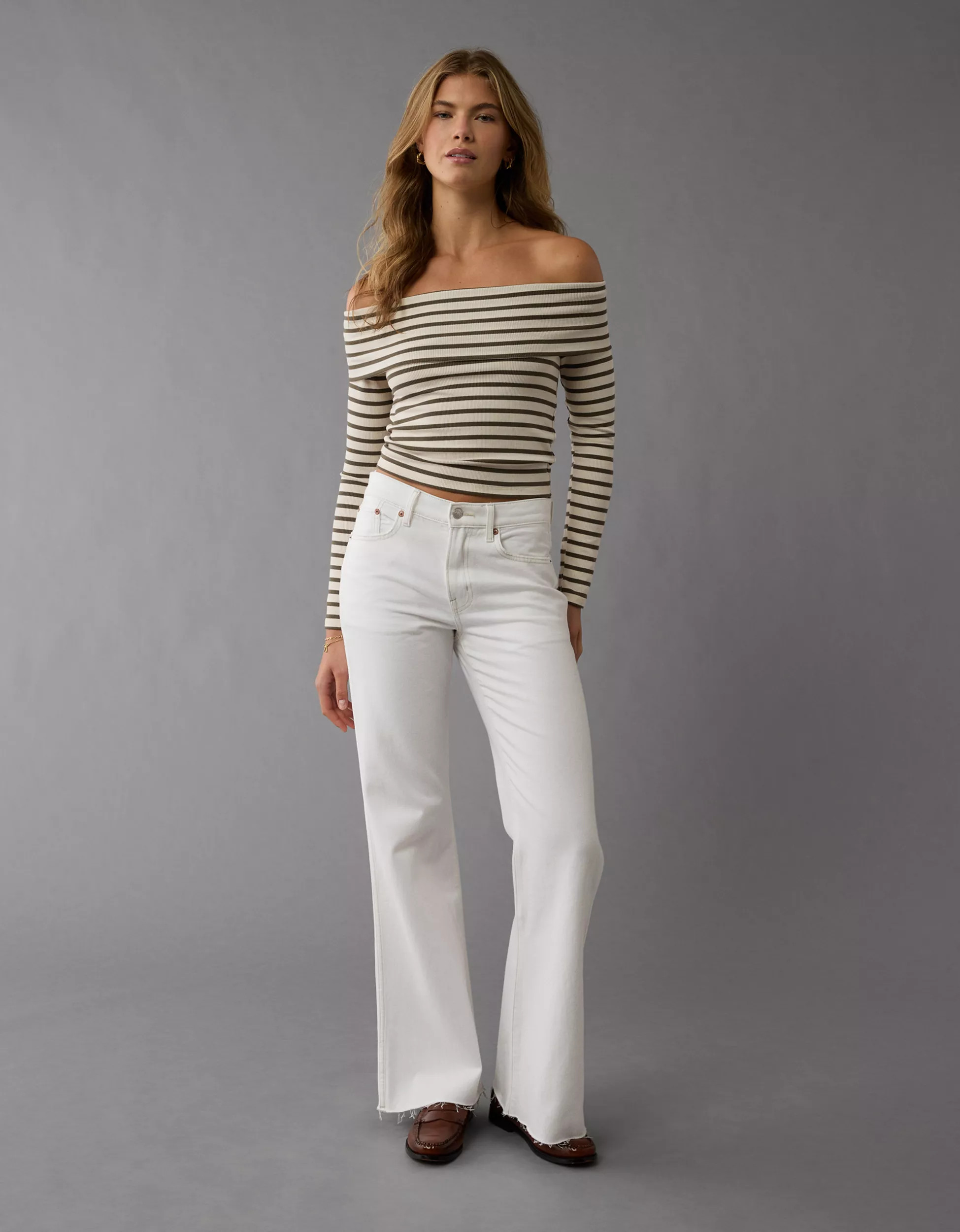 AE Off-The-Shoulder Long-Sleeve Top | American Eagle Outfitters (US & CA)
