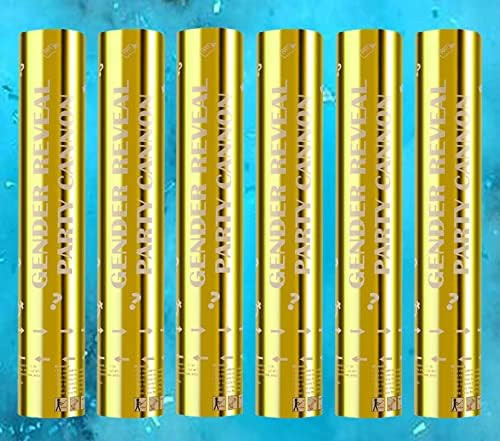 LANGXUN 6 Packs Blue Gender Reveal Confetti Powder Cannon, 100% biodegradable Gender Reveal Smoke... | Amazon (US)