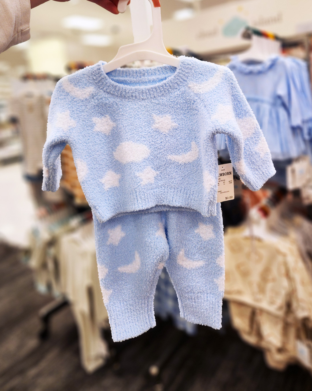 Cloud Island baby set 💙 Features moon, stars and clouds print and includes a chenille sweatshirt and pants 

 #targetdoesitagain #ilovetarget 

 #LTKstorytime #LTKSeasonal #LTKBaby