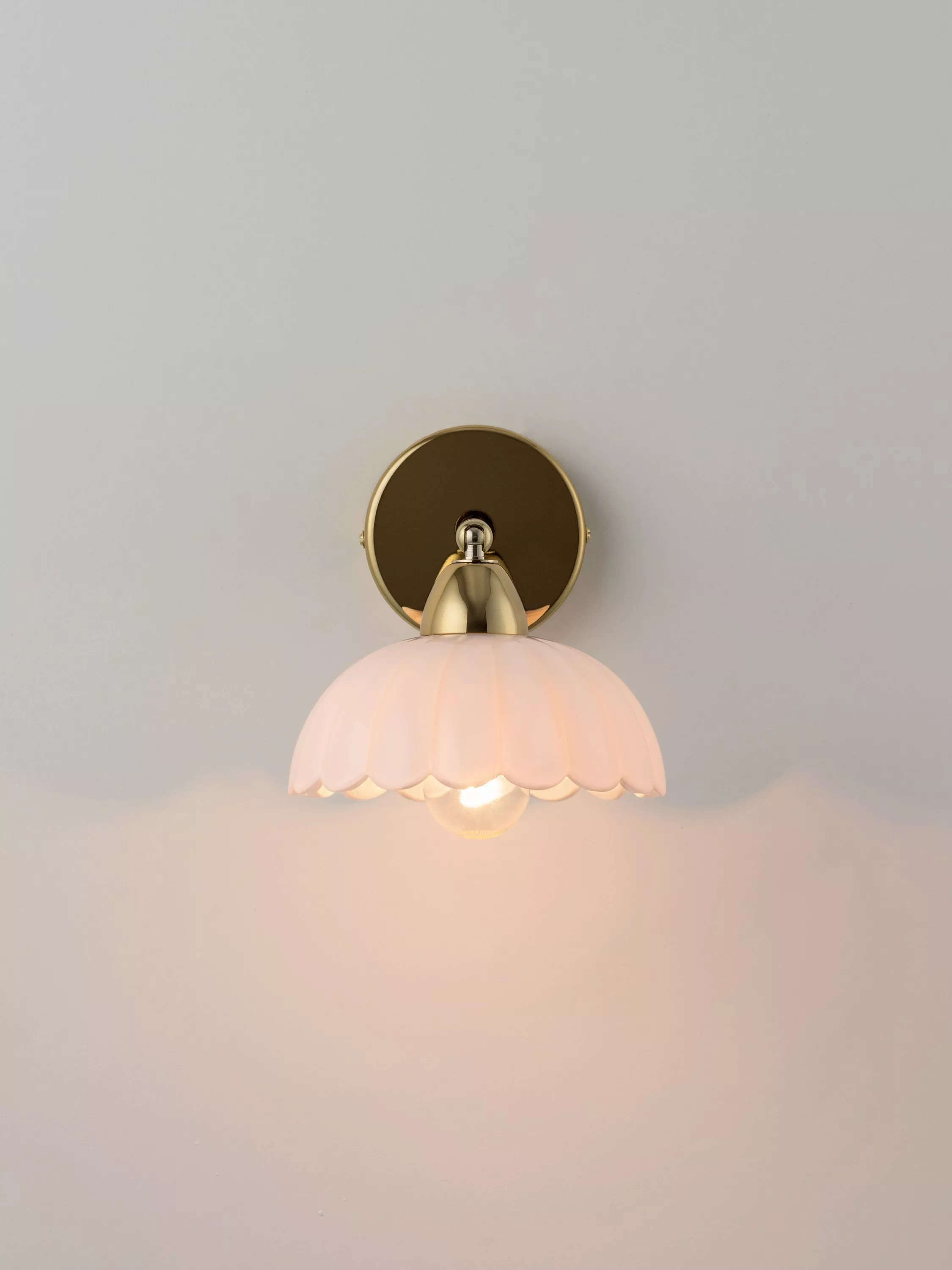 houseof Flower Glass Sconce Adjustable Wall Light, Brass/White | John Lewis (UK)