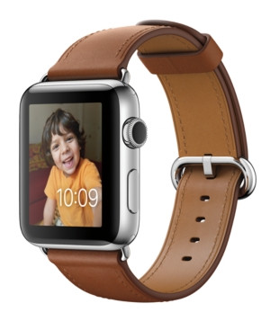 Apple Watch Series 2 42mm Stainless Steel Case with Saddle Brown Classic Buckle | Macys (US)